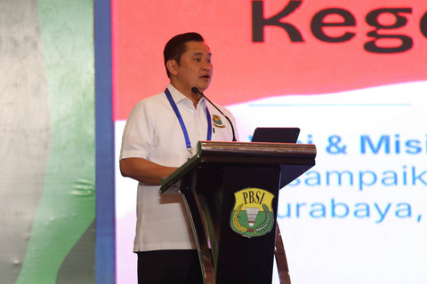 Fadil Imran terpilih jadi Ketum PBSI secara aklamasi pada Sabtu (10/8) di Surabaya, Jawa Timur, Sabtu (10/8/2024). Foto: Dok. PBSI