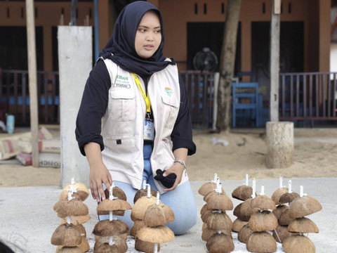 Transplantasi terumbu karang metode bio reeftek karya mahasiswa UGM. Foto: Arfiansyah Panji Purnandaru/kumparan