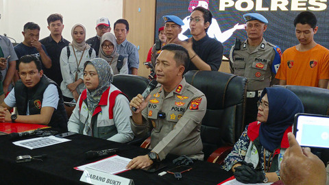 Konferensi Pers kasus KDRT Suami dari Cut Intan Nabila, Armor Toreador di Polres Kabupaten Bogor, Selasa, (14/8/2024). Foto: Aprilandika Pratama/kumparan