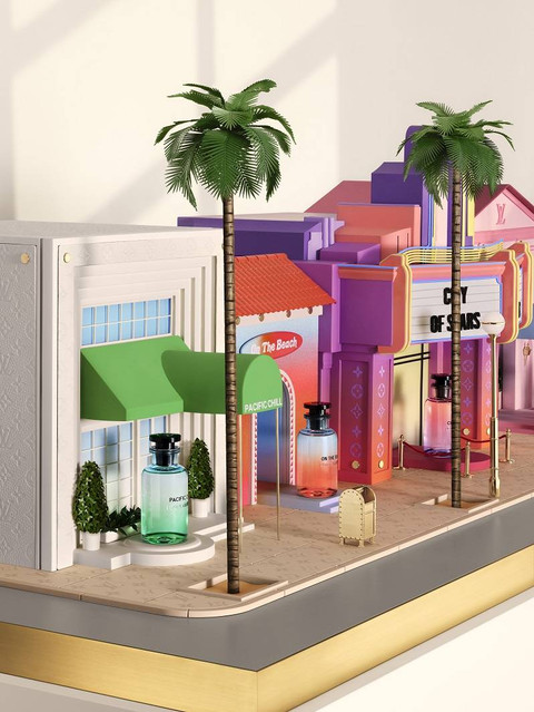 Cologne Pacific Chill di miniatur Louis Vuitton Ocean BLVD Parfums sculpture. Foto: Louis Vuitton