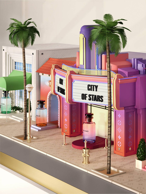 Cologne City of Stars di Louis Vuitton Ocean BLVD Parfums sculpture. Foto: Louis Vuitton