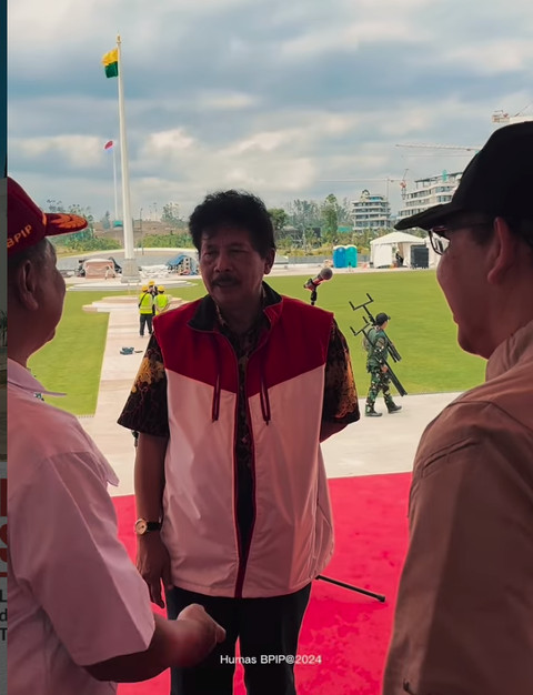 Kepala BPIP Yudian meninjau latihan Paskibraka di IKN, Agustus 2024. Foto: Dok BPIP