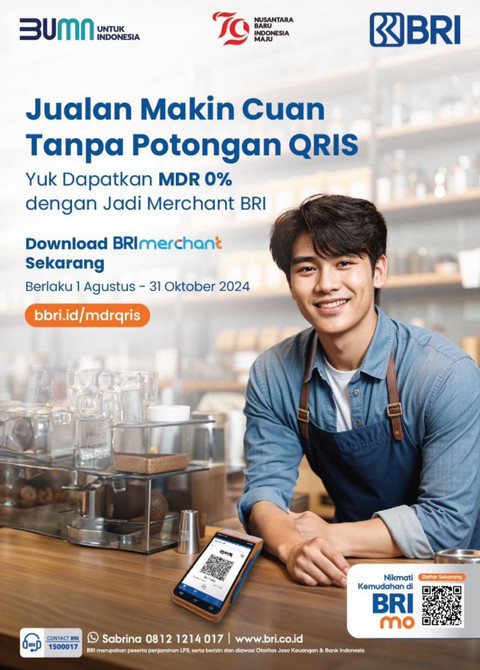 Program MDR 0% untuk merchant BRI. Foto: Dok. BRI