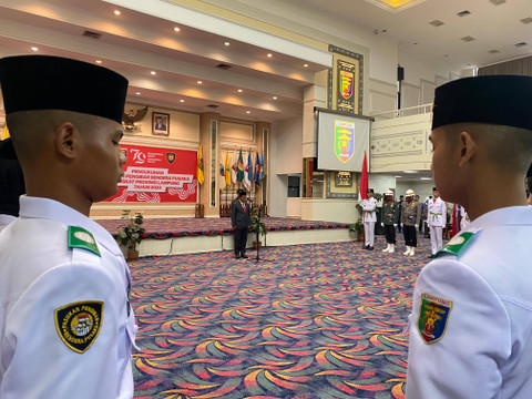 Pengukuhan 34 Pengibar Bendera Pusaka (Paskibraka) Lampung di Balai Krakatun. | Foto: Sinta Yuliana/Lampung Geh