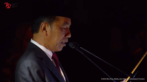 Presiden Joko Widodo memimpin upacara Apel Kehormatan dan Renungan Suci, Taman Kusuma Bangsa IKN, 16 Agustus 2024. Foto: youtube@SekretariatPresiden