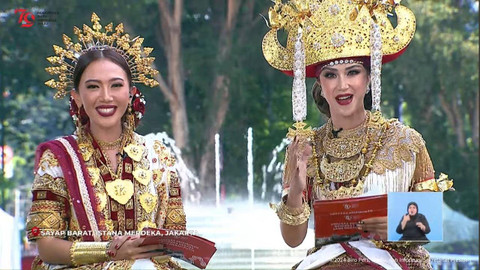 Mc saat penurunan bendera merah putih dalam rangka HUT ke-79 RI. | Foto: Ist