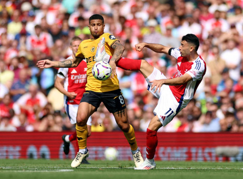 Arsenal vs Wolves di Liga Inggris. Foto: Ian Walton /REUTERS