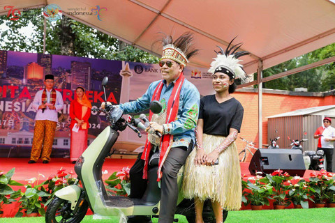 Kemeriahan acara Hari Ulang Tahun (HUT) ke-79 tahun Indonesia merdeka melalui Gempita Merdeka: Indonesia Fair 2024, di KBRI Beijing, China, Sabtu (17/8/2024). Foto: KBRI Beijing 