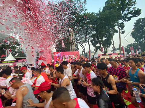 Ajang Soekarno Run di Senayan, Jakarta, pada Minggu (18/8) Foto: Rachmadi Rasyad/kumparan