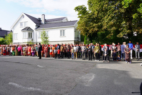 Suasana perayaan HUT RI di Oslo, Sabtu (17/8/2024). Foto: Dok. Istimewa