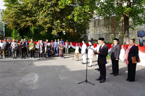 Suasana perayaan HUT RI di Oslo, Sabtu (17/8/2024). Foto: Dok. Istimewa