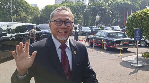 Mendag Zulkifli Hasan di Istana Negara, Jakarta, Senin (19/8/2024). Foto: Zamachsyari/kumparan