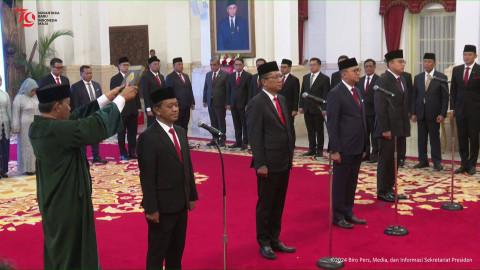 Suasana di Istana Negara, Jakarta saat reshuffle, Senin (19/8/2024). Foto: YouTube/Sekretariat Presiden