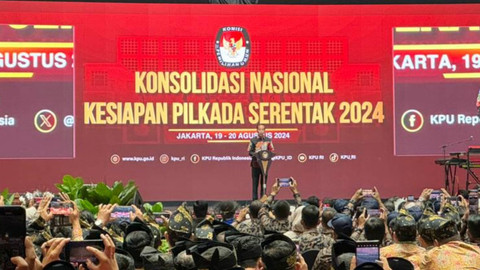 Presiden Jokowi berpidato saat membuka rapat Konsolidasi Nasional Kesiapan Pilkada 2024 di Jakarta Convention Center, Jakarta, Selasa (20/8/2024). Foto: Luthfi Humam/kumparan