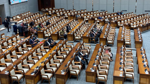 Suasana rapat DPR RI Gelar Rapat Paripurna Ke-2 Hari Ini yang Dihadiri 104 Anggota Dewan di kompleks Parlemen, Senayan, Jakarta, Selasa (20/8/2024). Foto: Alya Zahra/Kumparan