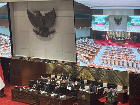 Menteri Keuangan (Menkeu) Sri Mulyani dalam  Rapat Paripurna ke-2 Masa Persidangan I Tahun Sidang 2024-2025 di Kompleks Parlemen, Selasa (20/8/2024). Foto: Ghinaa Rahmatika/kumparan