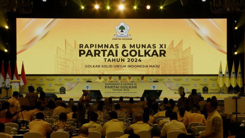Suasana rapat Paripurna XI Golkar di Jakarta Convention Center, Rabu (21/8/2024). Foto: Youtube/ Golkar Indonesia