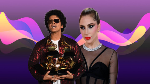 Kolase Foto Bruno Mars dan Lady Gaga. Foto: AFP/Angela Weiss/Don Emmert