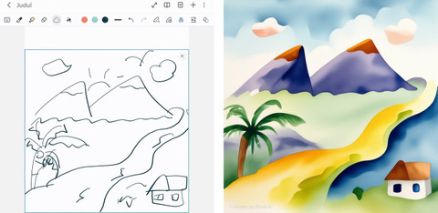 Sketch to Image di Note Assist.  Foto: Habib Allbi Ferdian/kumparan