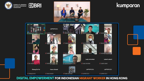 Webinar kumparan Academy: Digital Empowerment for Indonesian Migrant Worker in Hongkong bersama KJRI Hong Kong, disponsori oleh BRI, pada Minggu (25/8).  Foto: Dok. kumparan