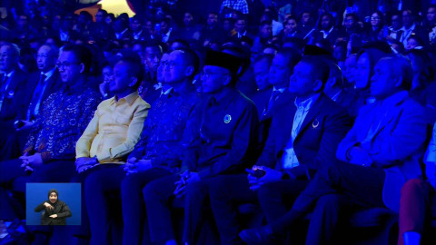 Tamu undangan pada pembukaan Kongres III Partai NasDem di JCC, Jakarta, Minggu (25/8/2024). Foto: Youtube/ NasDem TV