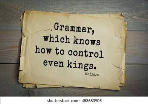 Kutipan superioritas tata bahasa dari Moliere. Sumber Foto: Shutterstock.