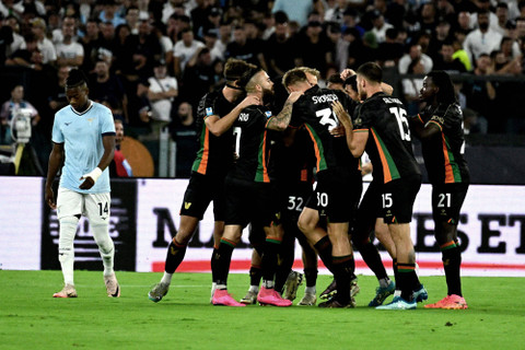 Venezia FC vs Lazio dalam laga pekan perdana Serie A Liga Italia 2024/25 di Stadio Olimpico pada 18 Agustus 2024. Foto: tiziana fabi / AFP