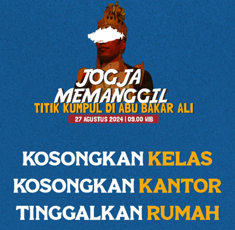 Seruan aksi demo Jogja Memanggil, 27 Agustus 2024 Foto: X/@UGMBergerak