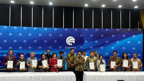 Deklarasi pemberantasan judi online di Kantor Kominfo Jakarta, Rabu (28/8/2024). Foto: Widya Islamiati/kumparan