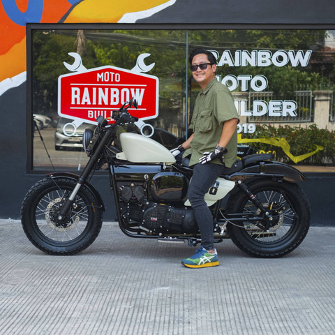 Modifikasi bobber matic dari bahan Yamaha NMax garapan Rainbow Moto Builder. Foto: dok. Rainbow Moto Builder