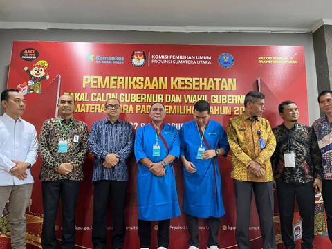 Edy Rahmayadi-Hasan Basri siap menjalani pemeriksaan kesehatan di RS Adam Malik Medan. Foto: Tri Vosa/kumparan