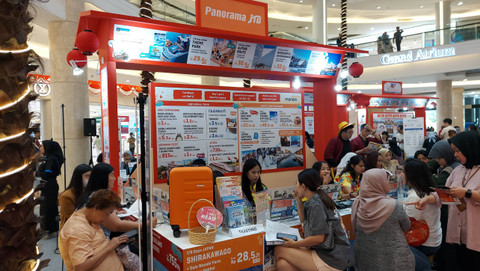 Booth travel agent di Japan Travel Fair 2024. Foto: Gitario Vista Inasis/kumparan