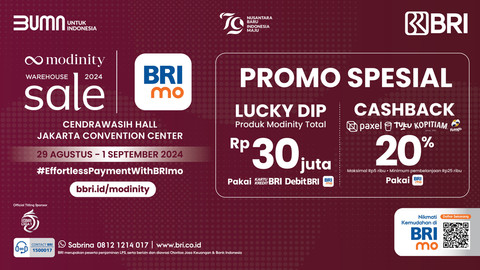 Promo BRI di Modinity Warehouse Sale 2024 Foto: Dok. BRI