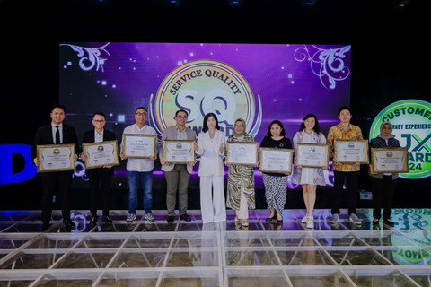 Penerima penghargaan di ajang Service Quality Awards 2024 di Sky Ayana Jimbaran, Bali. Foto: Dok. BRI