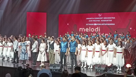 Gelaran Teranyar Jakarta Concert Orchestra JCO Bertajuk 15 Tahun Simfoni Untuk Bangsa 'Melodi Milenium'. Foto: Aprilandika Pratama/kumparan