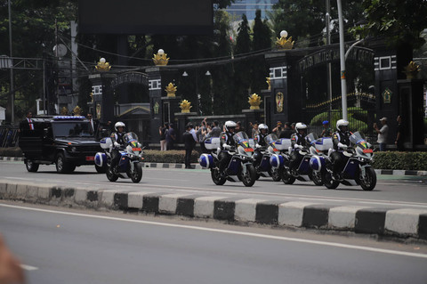 Iring-Iringan yang membawa Paus Fransiskus tiba di Kedutaan Besar Vatikan, Gambir, Jakarta, Selasa (3/9/2024). Foto: Jamal Ramadhan/kumparan