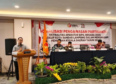 Anggota Bawaslu Provinsi Lampung, Hamid Badrul Munir, dalam pembukaan Sosialisasi Netralitas ASN | Foto : Eka Febriani / Lampung Geh