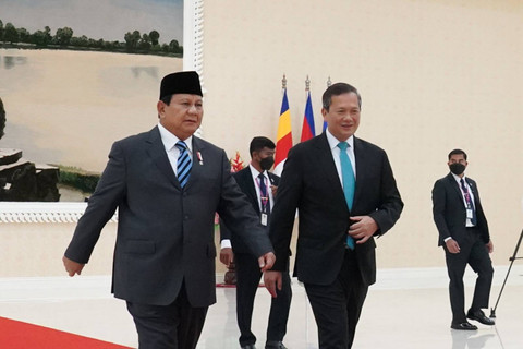 Menteri Pertahanan (Menhan) Prabowo Subianto saat bertemu PM Kamboja Hun Manet, Jumat (6/9). Dok. Istimewa