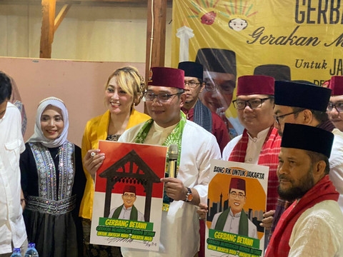 Ridwan Kamil di Badan Musyawarah Betawi, deklarasikan Gerbang Betawi (Gerakan Membangun Budaya Betawi) untuk Jakarta Baru, Jakarta Maju di Jatinegara, Jakarta Timur pada Jumat (6/9). Foto: Abid Raihan/kumparan
