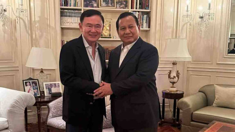   Prabowo Subianto bertemu Thaksin Shinawatra di Bangkok, Thailand.    Foto: Instagram/@prabowo