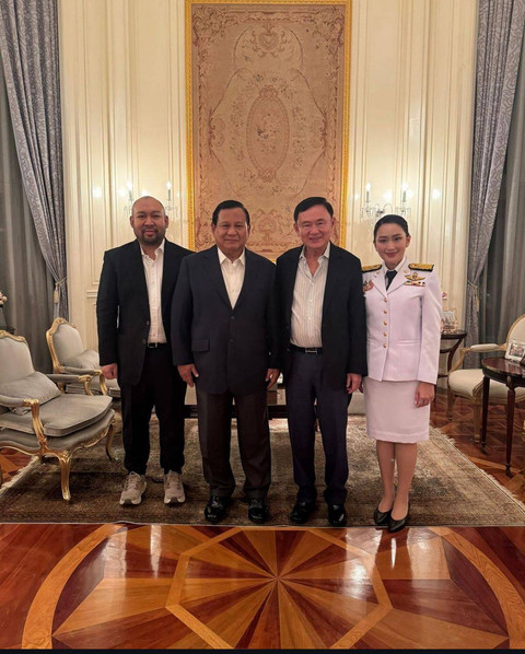Prabowo Subianto bertemu Thaksin Shinawatra di Bangkok, Thailand.    Foto: Instagram/@prabowo