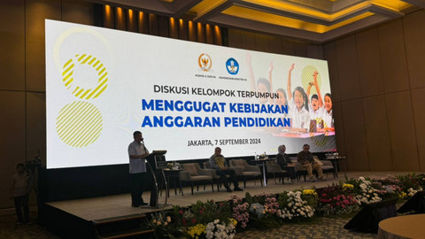 Wakil presiden ke 10 dan 12, Jusuf Kalla pada acara Diskusi Kelompok Terpumpun dengan tajuk "Menggugat Kebijakan Anggaran Pendidikan" bersama Kemendikbudristek di Hotel Sheraton Gandaria City, Jakarta, Sabtu (7/9/2024). Foto: Luthfi Humam/kumparan
