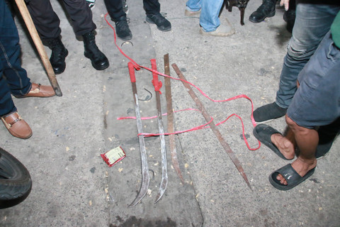 Polisi tangkap belasan remaja nongkrong yang membawa senjata tajam di Jakarta Utara. Foto: Dok. Istimewa