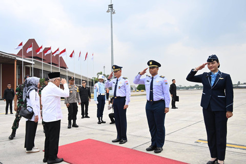 Wapres Ma'ruf Amin berangkat ke Tanjungpinang, Kepulauan Riau pada Senin (9/9/2024). Foto: BPMI Setwapres