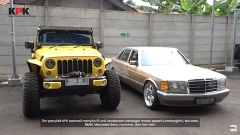 Mobil Jeep Hummer milik Rita Widyasari yang disita KPK. Foto: Youtube/KPK RI
