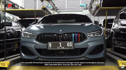 Mobil BMW milik Rita Widyasari yang disita KPK. Foto: Youtube/KPK RI