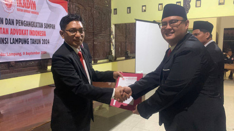 Pelantikan 18 Advokat di Pengadilan Tinggi Negeri Tanjung Karang. | Foto: Ist
