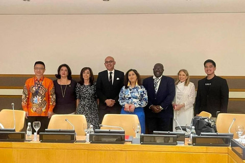 Co Founder & COO Sea Ye Gang (kiri) dan Pendiri GK Hebat Kaesang Pangarep menghadiri rangkaian pertemuan PBB High Level Political Forum on Sustainable Development ECOSOC 2022 (HLPF ECOSOC 2022). Foto: Antara/HO