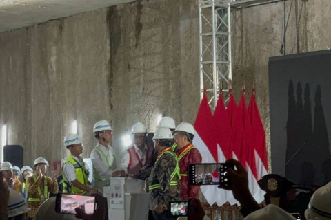Presiden Joko Widodo menghadiri acara pencanangan pembangunan MRT Lin Timur - Barat (fase 1 tahap 1) di Jakarta, Rabu (11/9/2024). Foto: Luthfi Humam/kumparan