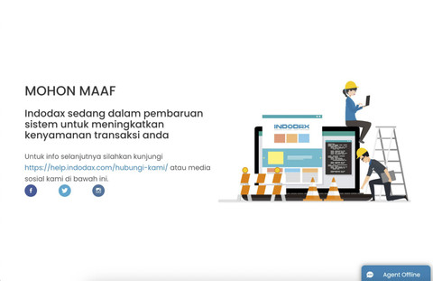 Website Indodax down. Foto: Dok. INDODAX